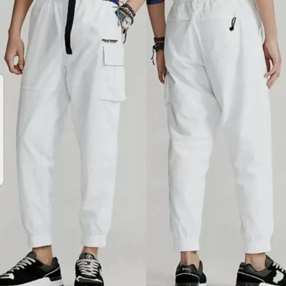 POLO SPORT RALPH LAUREN Utility Cargo Pants Mens White Hiking Size Medium Kith - Picture 1 of 11